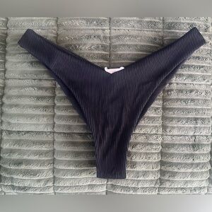 Roxy Black Ribbed Bikini Bottom